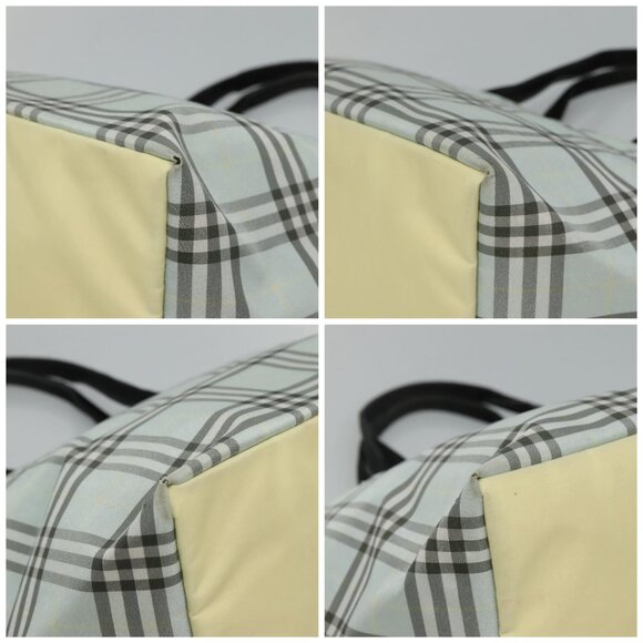 Burberrys Blue Label Nova Check Tote Bag Nylon Light Blue Auth ti2782 - Picture 13 of 13